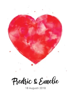 Hjerte - Navn - Dato (21x29,7 cm (A4))