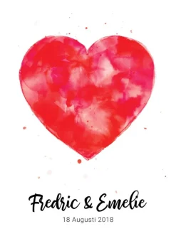 Hjerte - Navn - Dato (21x29,7 cm (A4))
