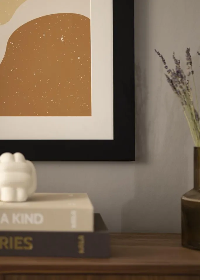 Härjedalen Sort 85x115 cm - Passepartout Hvid 70x100 cm