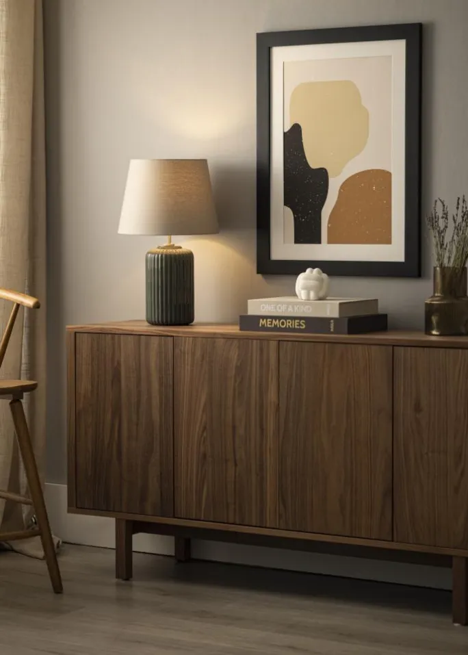 Härjedalen Sort 85x115 cm - Passepartout Hvid 70x100 cm