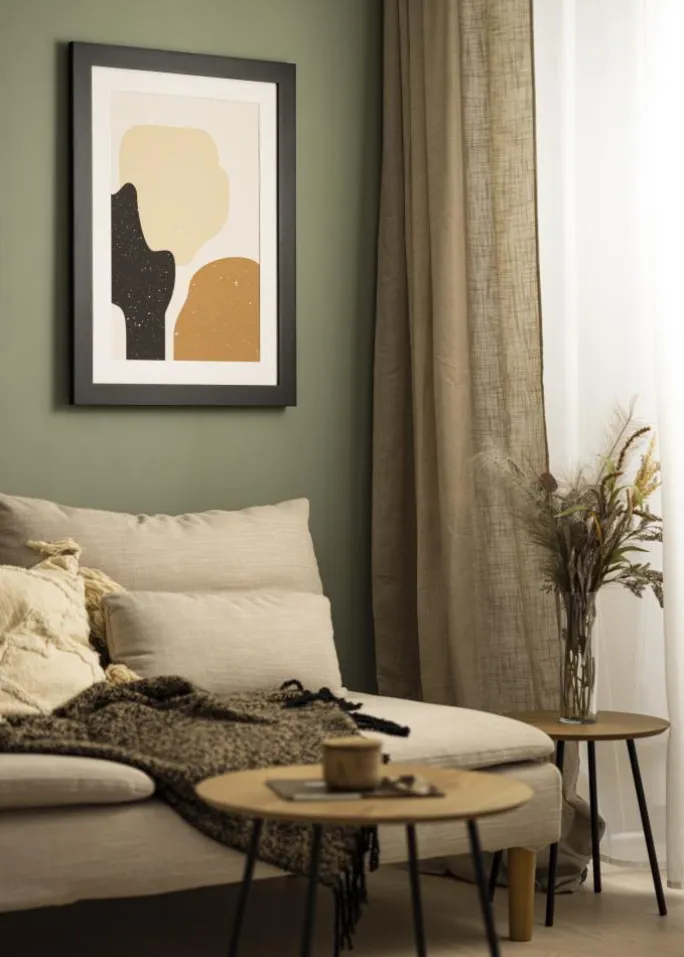 Härjedalen Sort 85x115 cm - Passepartout Hvid 70x100 cm