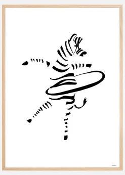 Hula Hoop Zebra Plakat (21x29.7 cm (A4))