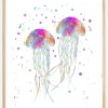 Jellyfishes stingers Plakat (21x29.7 cm (A4))