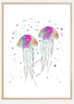 Jellyfishes stingers Plakat (21x29.7 cm (A4))