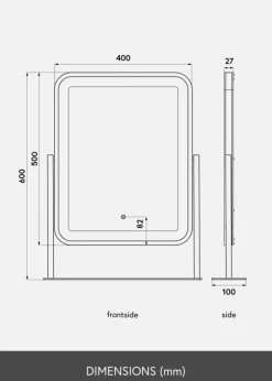 KAILA Makeupspejl III Hvid - 45x60 cm