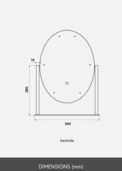 KAILA Makeupspejl IV Sort - 34x47 cm