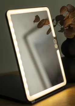 KAILA Makeupspejl Travel LED Genopladelig Sort 19x25 cm