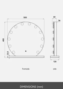 KAILA Makeupspejl V Sort - 50x48 cm