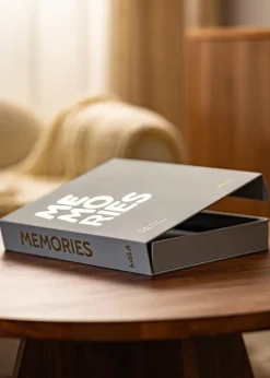 KAILA MEMORIES Grey - Coffee Table Photo Album (60 Sorte Sider / 30 Blade)