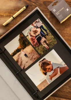 KAILA MEMORIES Grey/White - Coffee Table Photo Album (60 Sorte Sider / 30 Blade)