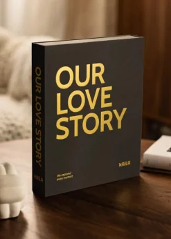 KAILA OUR LOVE STORY Black - Coffee Table Photo Album (60 Sorte Sider)