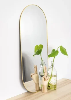 KAILA Oval Mirror - Thin Brass 35x80 cm