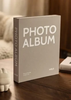 KAILA PHOTO ALBUM Grey - Coffee Table Photo Album (60 Sorte Sider / 30 Blade)