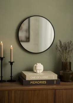 KAILA Round Mirror - Edge Black 40 cm Ø