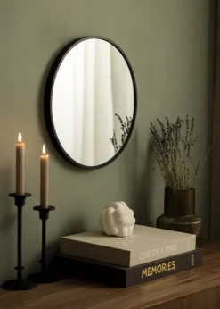 KAILA Round Mirror - Edge Black 40 cm Ø