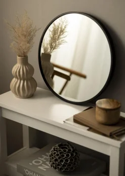 KAILA Round Mirror - Edge Black 40 cm Ø