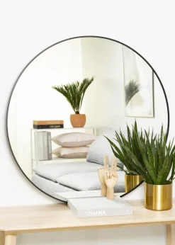 KAILA Round Mirror - Edge Black 100 cm Ø