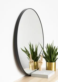 KAILA Round Mirror - Edge Black 100 cm Ø