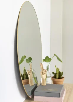 KAILA Round Mirror - Thin Brass 100 cm Ø
