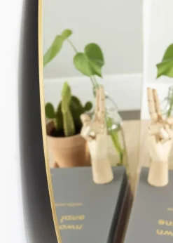 KAILA Round Mirror - Thin Brass 100 cm Ø