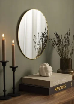 KAILA Round Mirror - Thin Brass 40 cm Ø