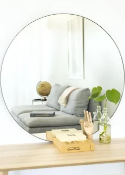 KAILA Round Mirror - Thin Black 100 cm Ø