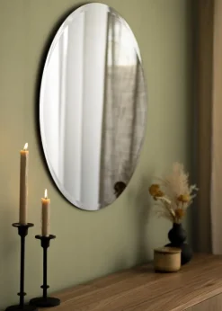 KAILA Rundt Spejl Dark Smoked Grey Deluxe 70 cm Ø