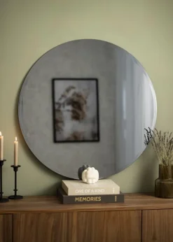 KAILA Rundt Spejl Dark Smoked Grey Deluxe 90 cm Ø