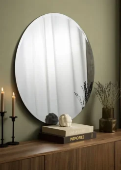 KAILA Rundt Spejl Dark Smoked Grey Deluxe 90 cm Ø