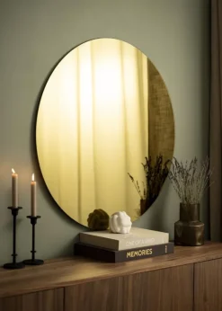 KAILA Rundt Spejl Gold 90 cm Ø