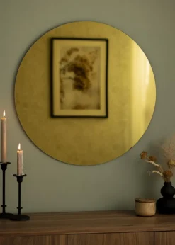 KAILA Rundt Spejl Gold 70 cm Ø