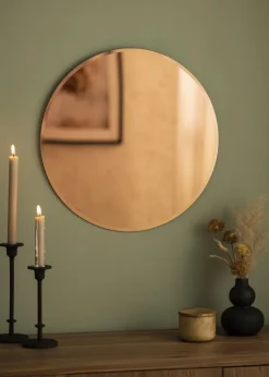KAILA Rundt Spejl Rose Gold Deluxe 50 cm Ø