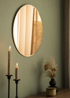 KAILA Rundt Spejl Rose Gold Deluxe 50 cm Ø