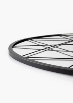 KAILA Rundt Spejl Triangles - Sort 55 cm Ø