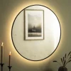 KAILA Spejl Circle LED Sort 80 cm Ø
