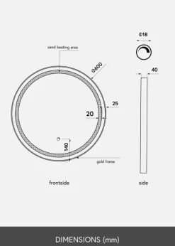 KAILA Spejl Frame LED 60 cm Ø