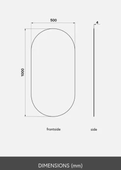 KAILA Spejl Oval Dark Bronze 50x100 cm