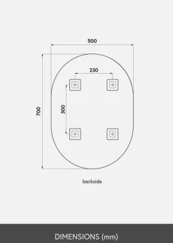 KAILA Spejl Oval Dark Bronze 50x70 cm