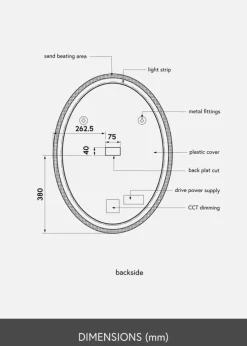 KAILA Spejl Oval LED 60x80 cm