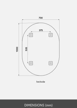KAILA Spejl Oval 70x100 cm