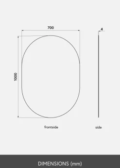 KAILA Spejl Oval 70x100 cm