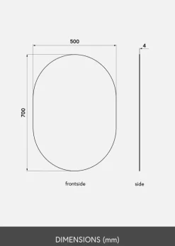KAILA Spejl Oval 50x70 cm