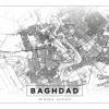 Kort - Baghdad - Hvid Plakat (21x29.7 cm (A4))