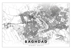 Kort - Baghdad - Hvid Plakat (21x29.7 cm (A4))