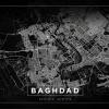 Kort - Baghdad - Sort Plakat (21x29.7 cm (A4))