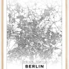 Kort - Berlin - Hvid Plakat (21x29.7 cm (A4))