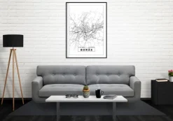 Kort - Borås - Hvid Plakat (21x29.7 cm (A4))