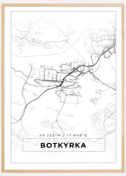 Kort - Botkyrka - Hvid Plakat (21x29.7 cm (A4))