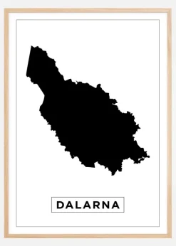 Kort - Dalarna - Hvid Plakat (21x29.7 cm (A4))