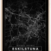 Kort - Eskilstuna - Sort Plakat (21x29.7 cm (A4))